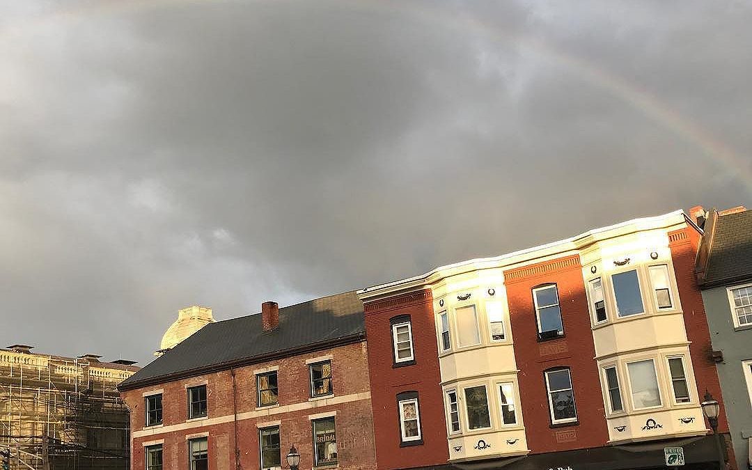 Rainbow over the Port  #portlandmaine #maine #rainbow #naturalmaine #nature #beautifulview #heartenhome