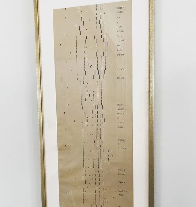 Have I told you lately that I love you?  Found this automatic piano scroll @goodwillnne and worked with @cascobayframes to mat and frame it  (reads from bottom up) #happyvalentinesday #love #wallart #walldecor #homedecor #whatisoldisnewagain #automaticpiano #portlandmaine #heartenhome